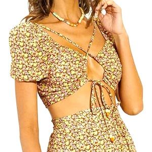 Radiant Meadow Riley Cover-Up Crop Top by Maaji